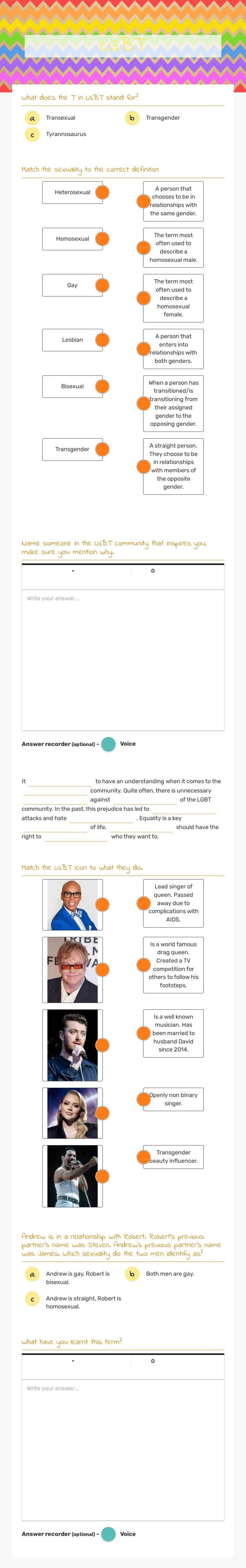 LGBT worksheet preview image