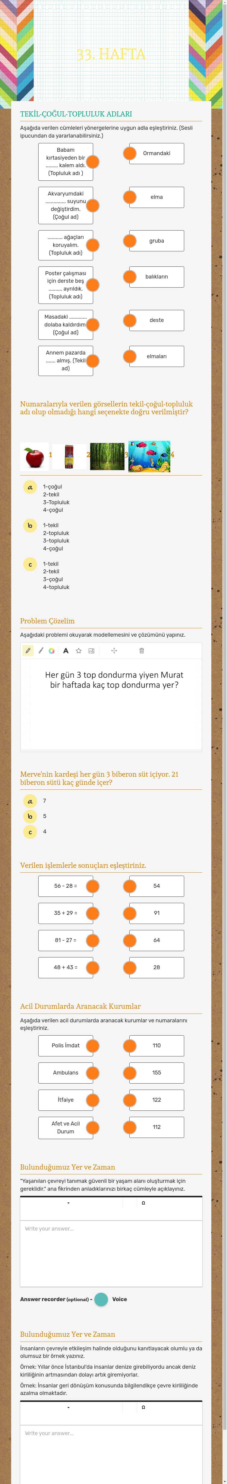 33. HAFTA worksheet preview image