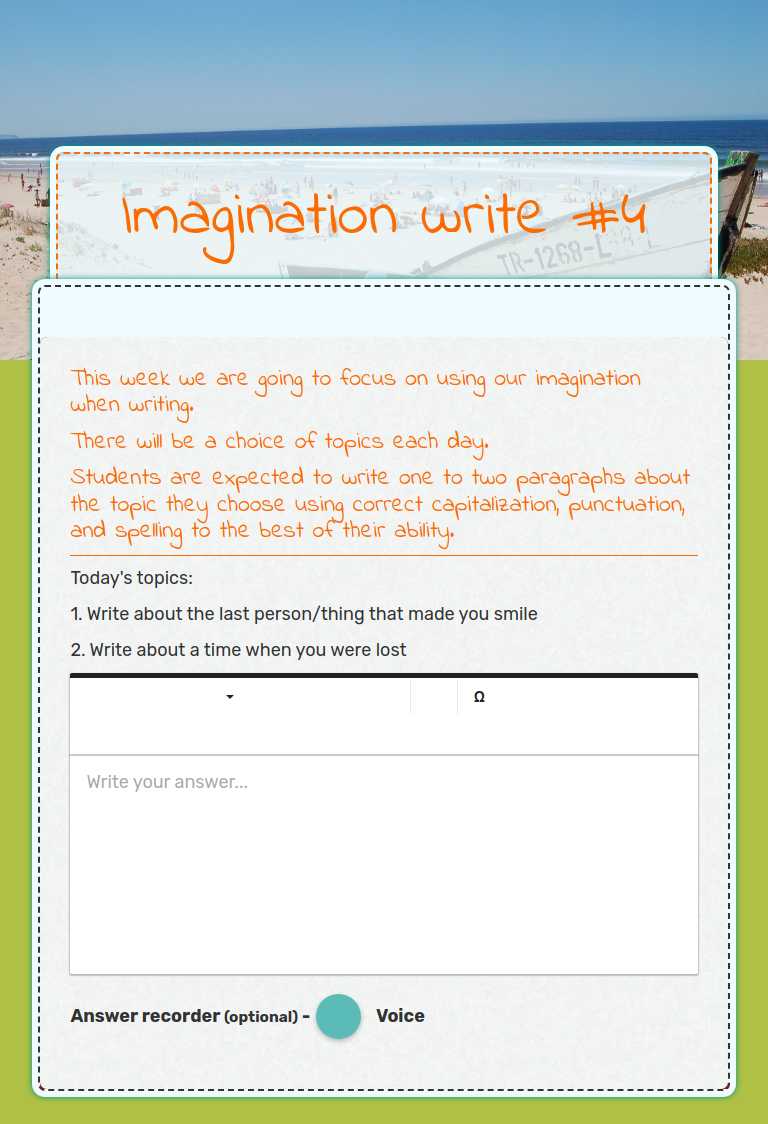 Imagination write #4 worksheet preview image