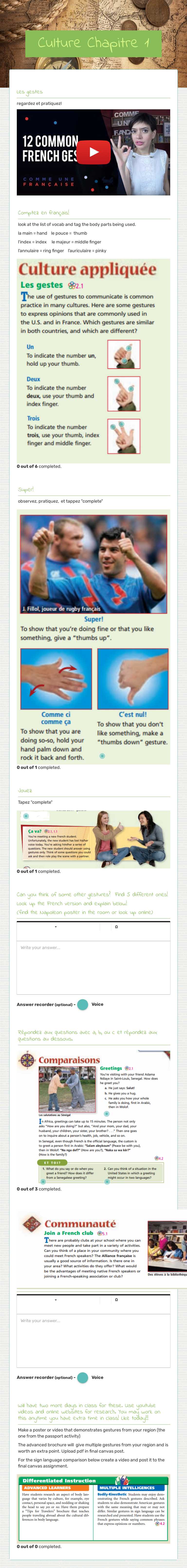 Culture Chapitre 1 worksheet preview image
