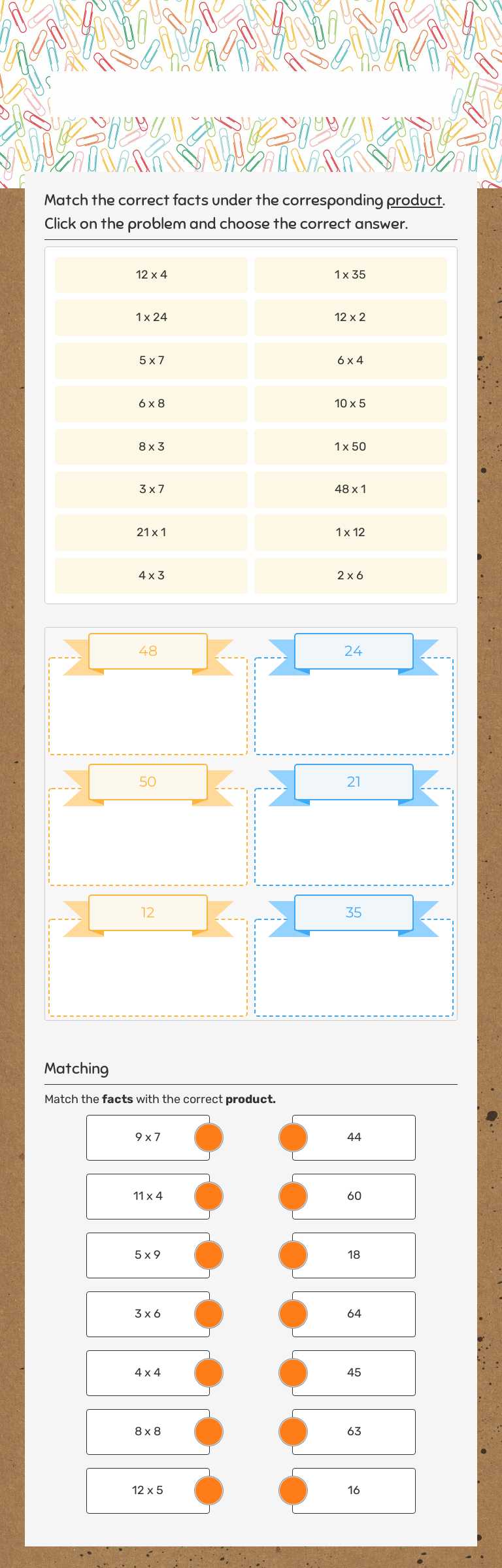 Thursday, October 15/ (PISD) 3.4F Multiplication Facts Grade 3 worksheet preview