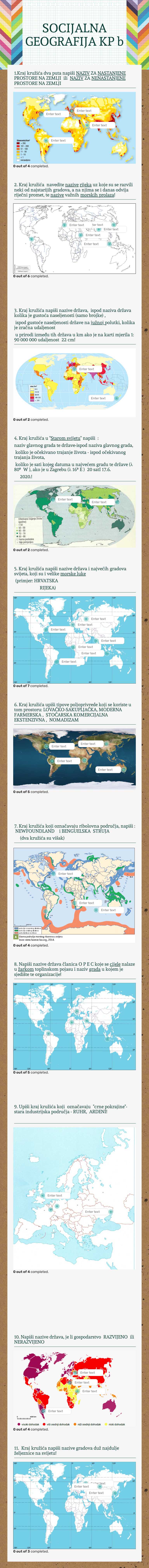 SOCIJALNA GEOGRAFIJA KP b worksheet preview image