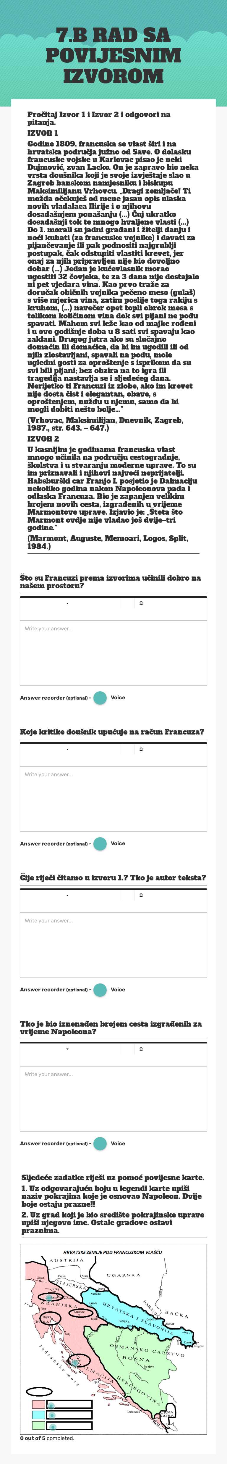 7.B RAD SA POVIJESNIM IZVOROM worksheet preview image