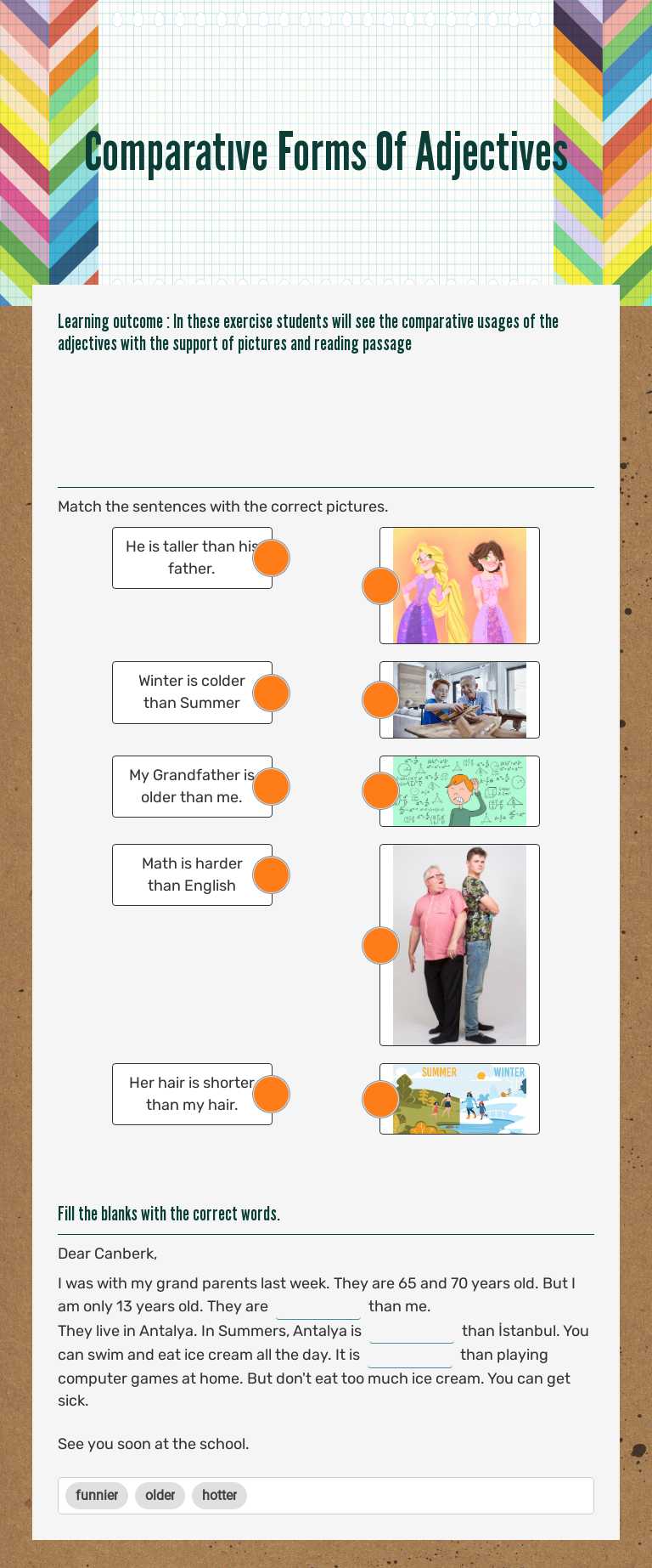 Comparatıve Forms Of Adjectives worksheet preview image