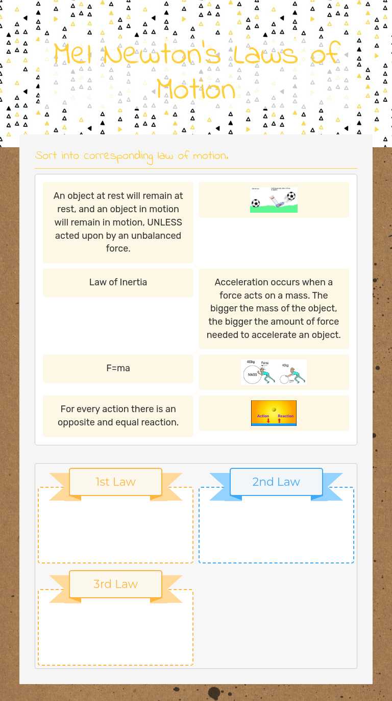 Mel Newton's Laws of Motion worksheet preview image