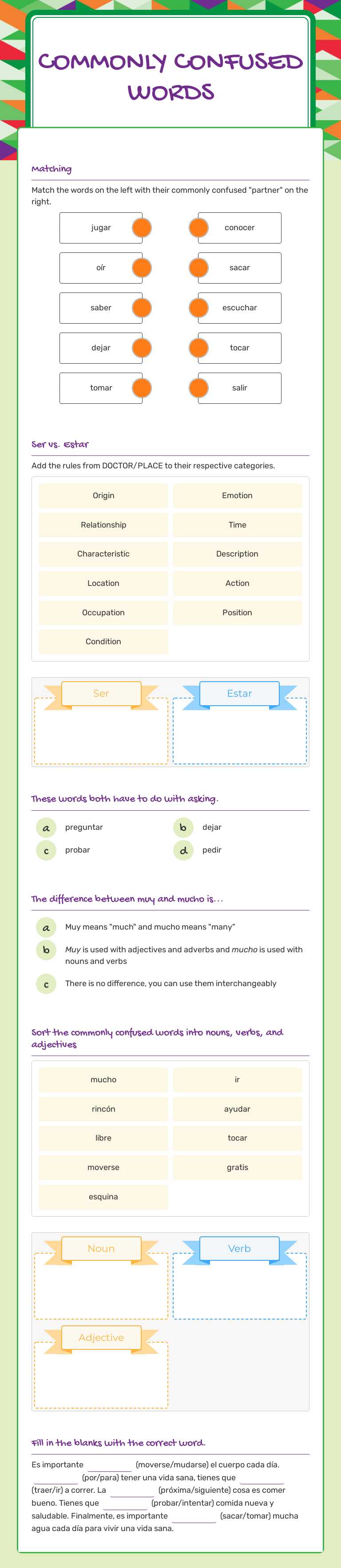 Commonly Confused Words worksheet preview