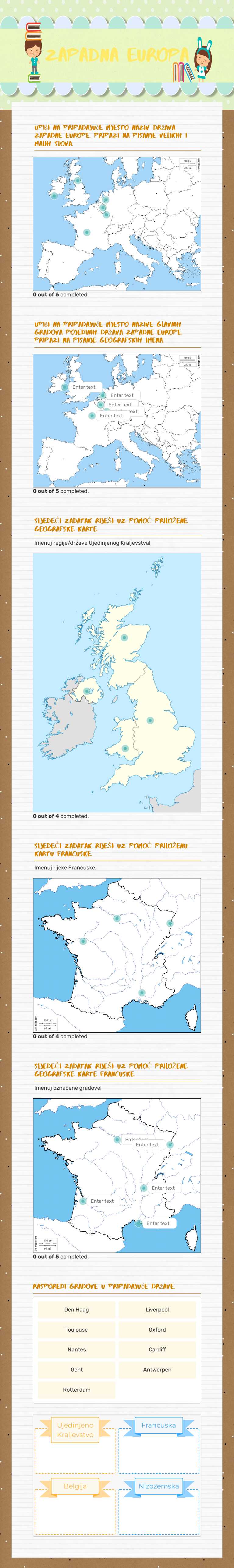 ZAPADNA EUROPA worksheet preview image