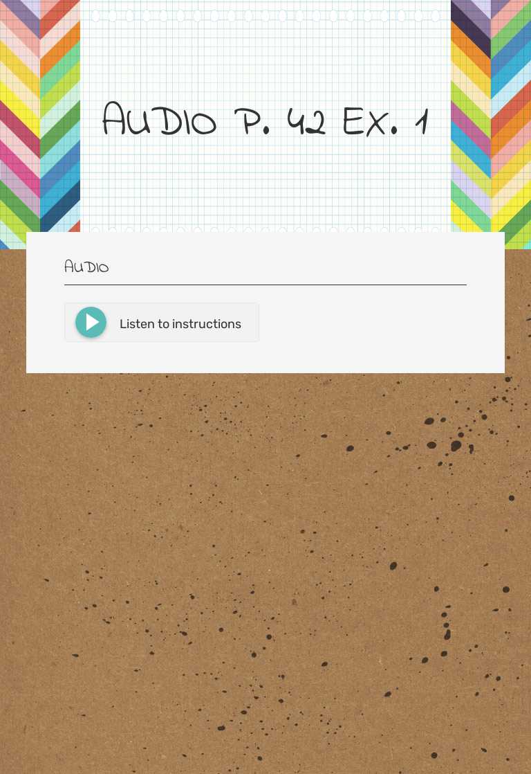 AUDIO P. 42 EX. 1 worksheet preview image