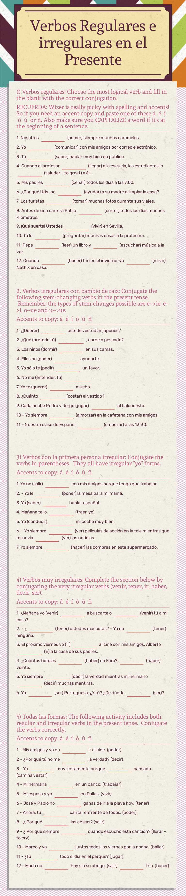 Conquer Spanish present tense verbs: regular, irregular, and stem ...