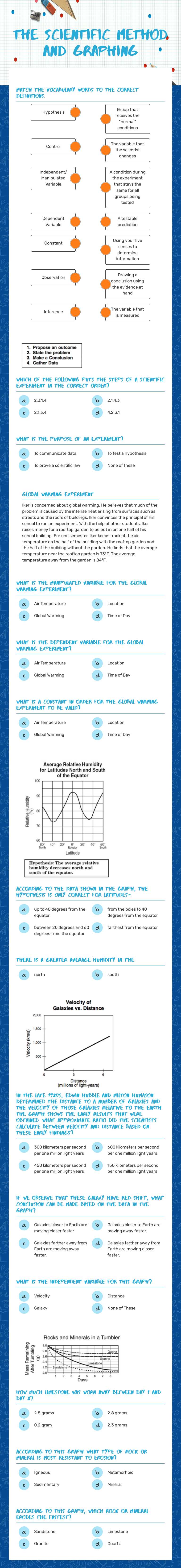 The Scientific method and graphing worksheet preview image