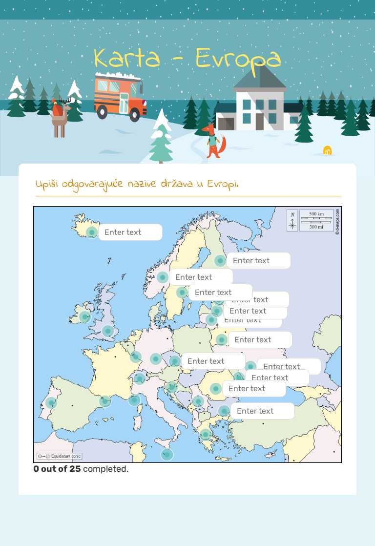 Karta - Evropa worksheet preview image