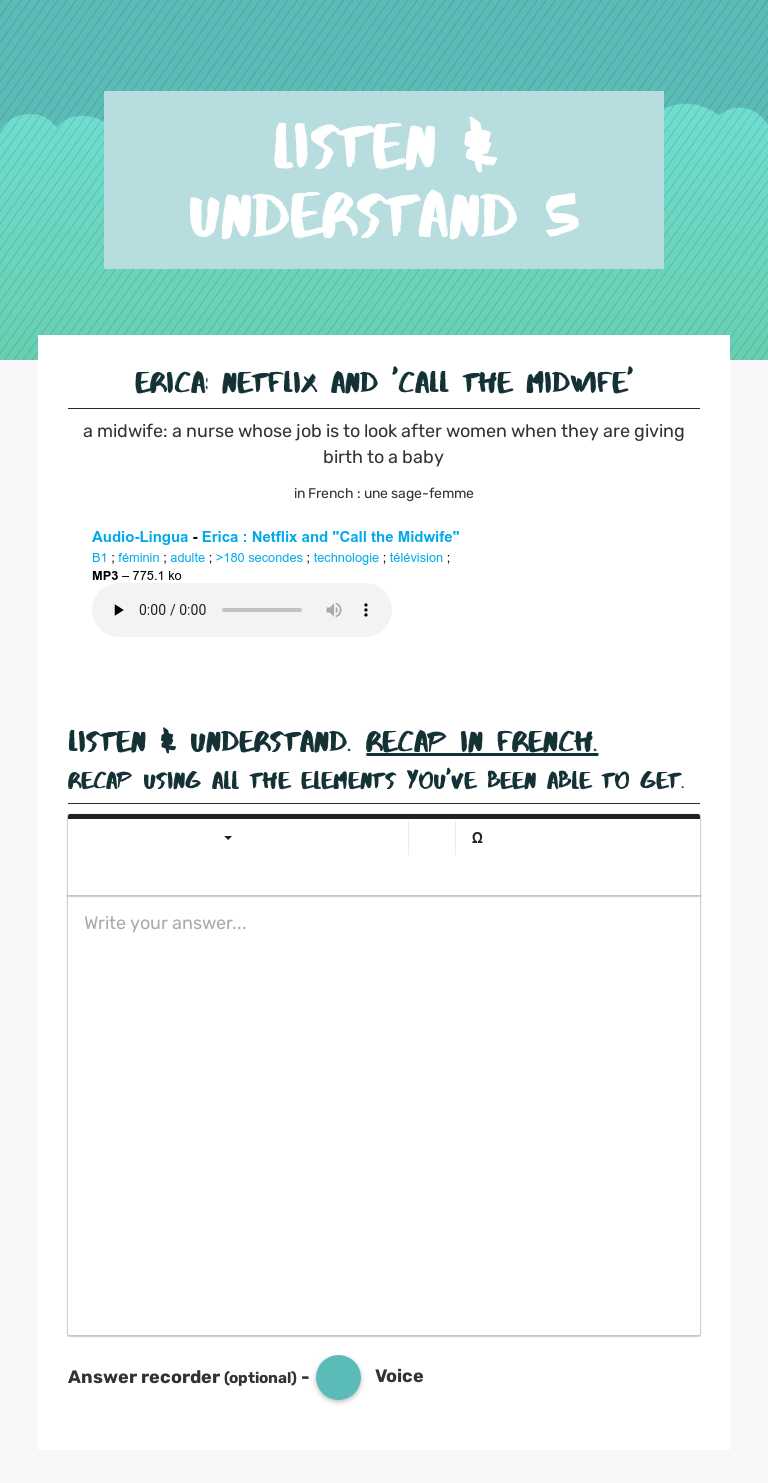Listen & understand 5 worksheet preview image
