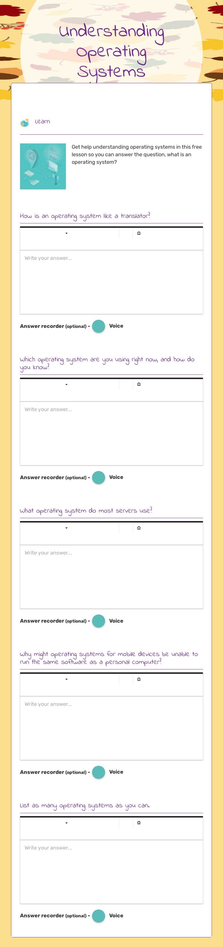 Understanding Operating Systems worksheet preview image