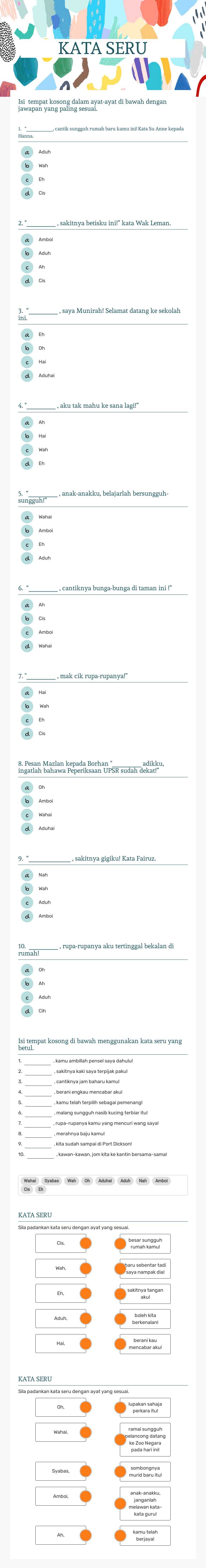 KATA SERU Grade 3 worksheet preview