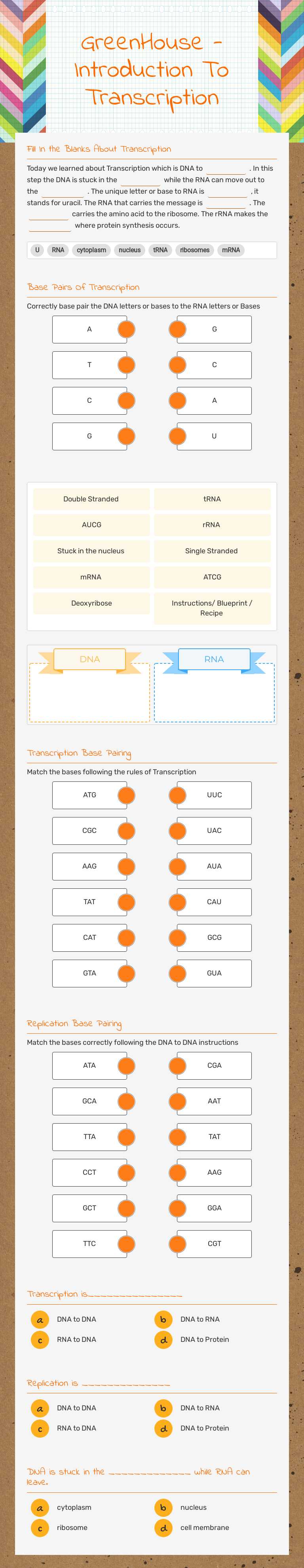 GreenHouse - Introduction To Transcription Grade 10 worksheet preview