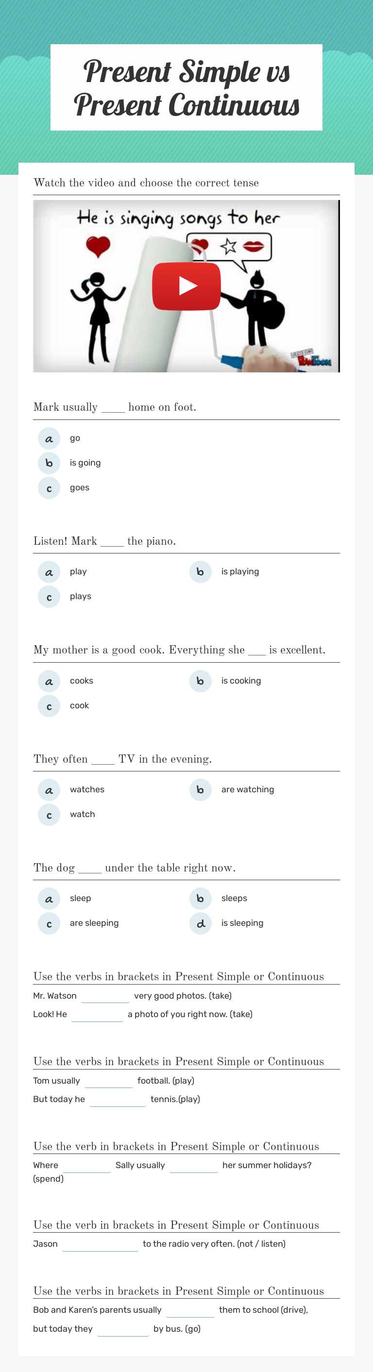 Master Present Simple vs. Continuous! Perfect for 6th grade grammar ...