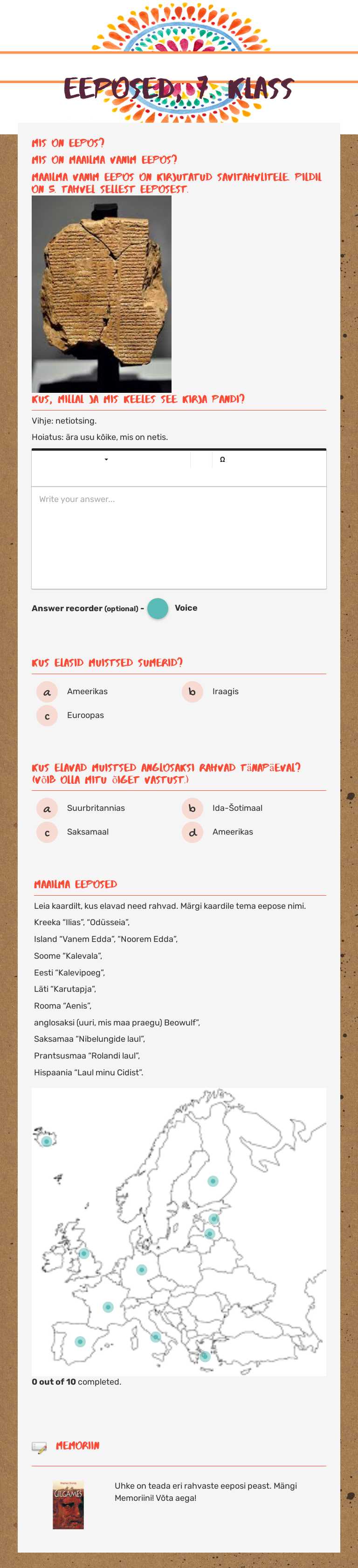 Eeposed, 7. klass Grade 6 worksheet preview