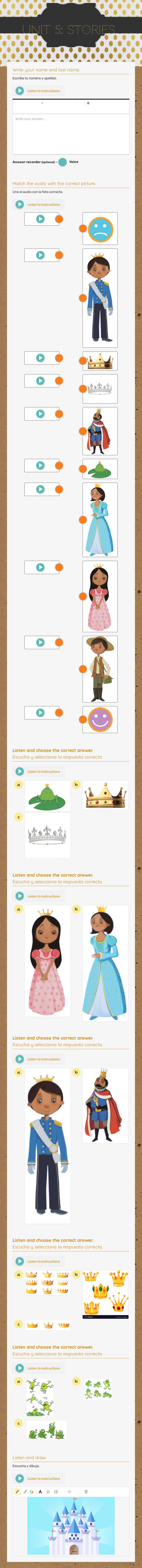 Unit 5: Stories worksheet preview image