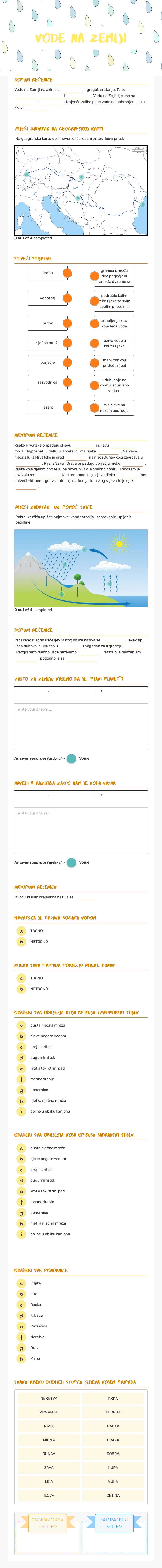 vode na zemlji worksheet preview image