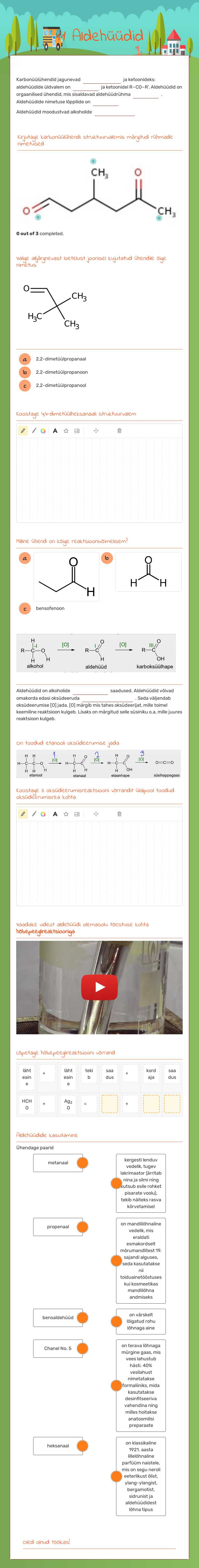 11 Aldehüüdid worksheet preview image