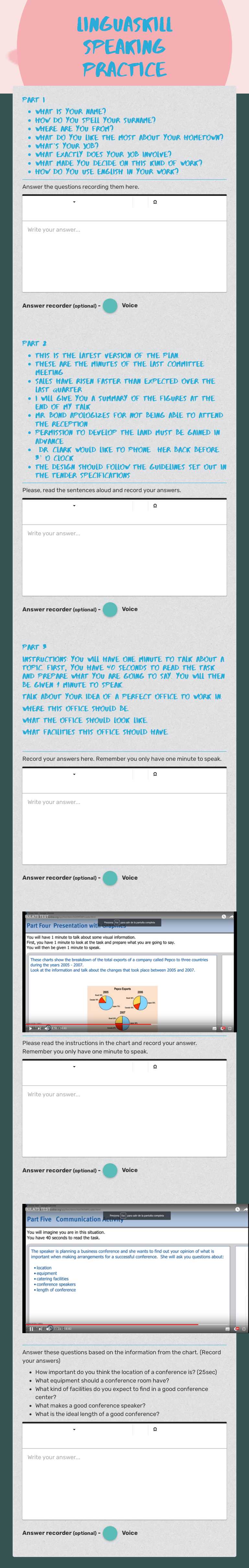 lINGUASKILL SPEAKING PRACTICE Other worksheet preview