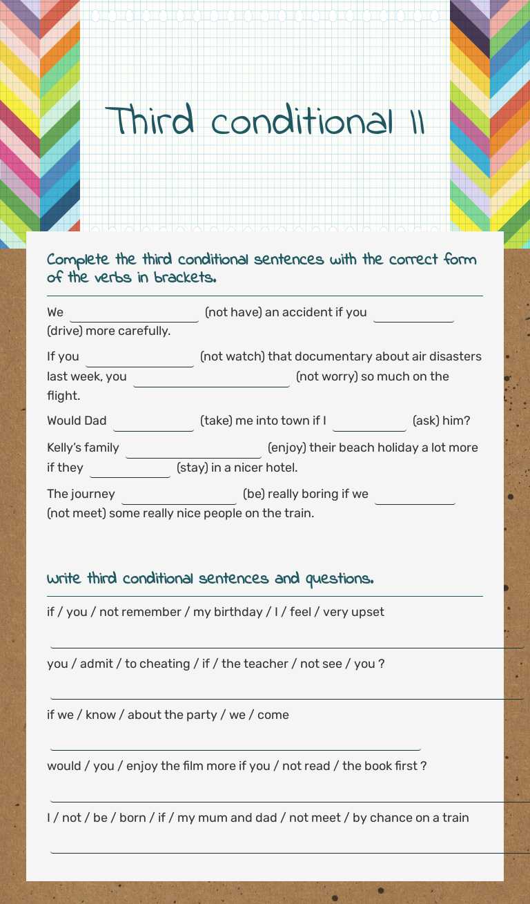 Third conditional II worksheet preview image