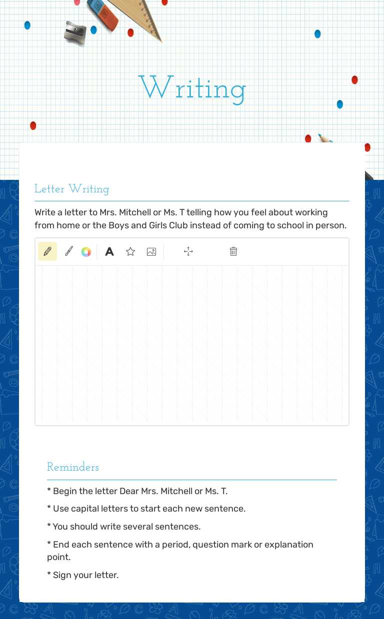 Writing worksheet preview image