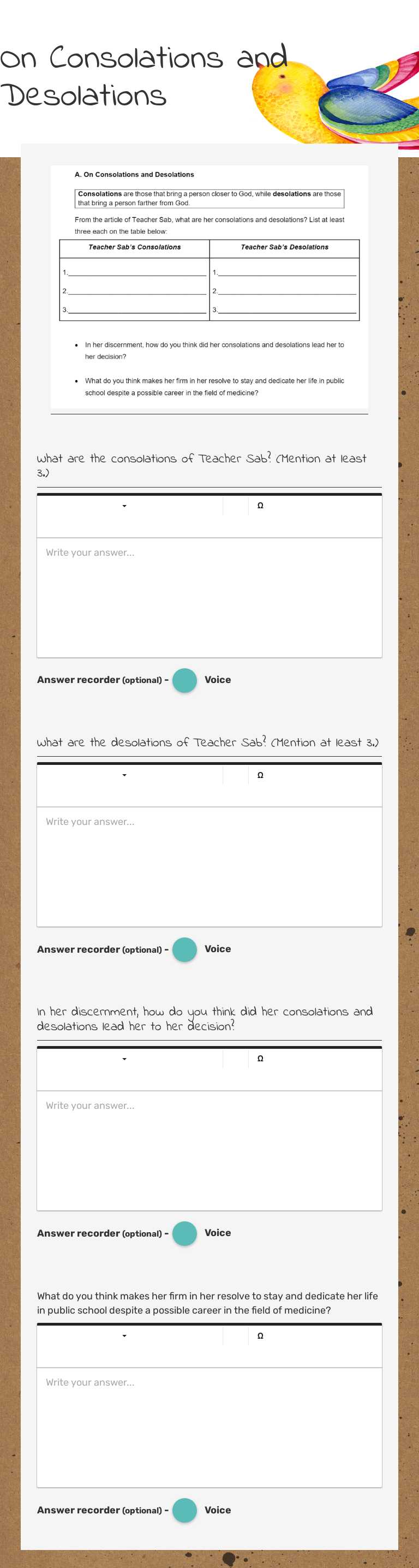 On Consolations                    and Desolations worksheet preview image