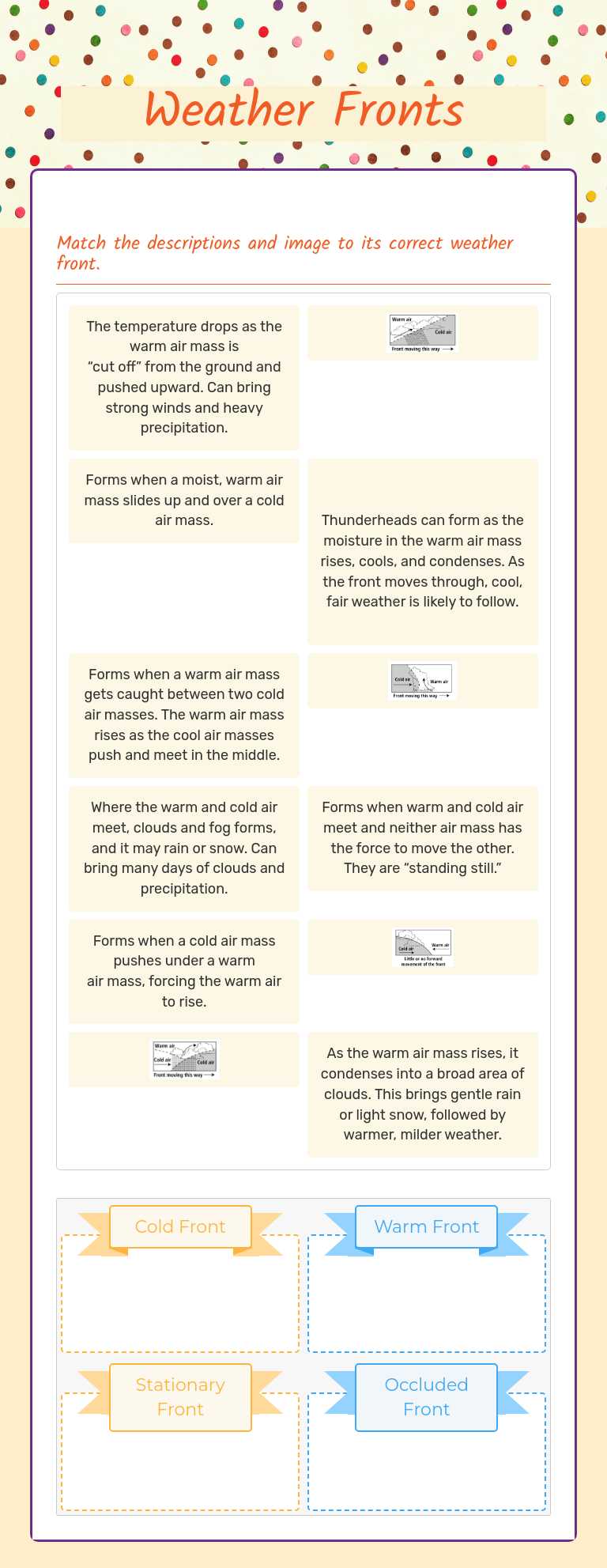 Weather               Fronts worksheet preview image