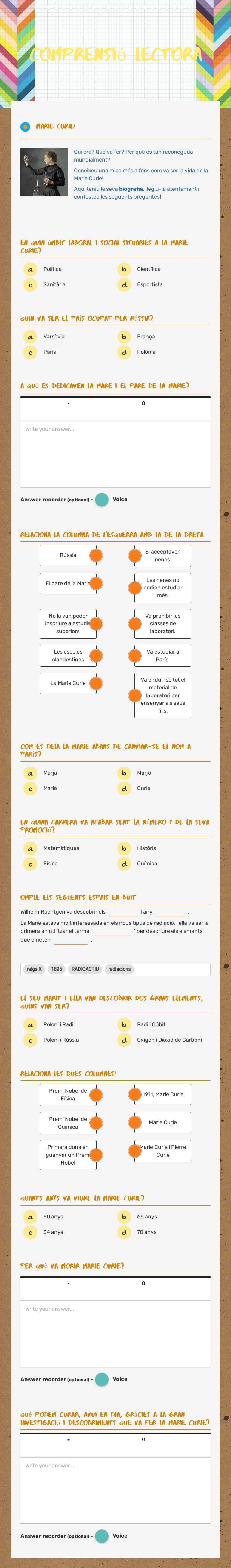 comprensió lectora Grade 6 worksheet preview