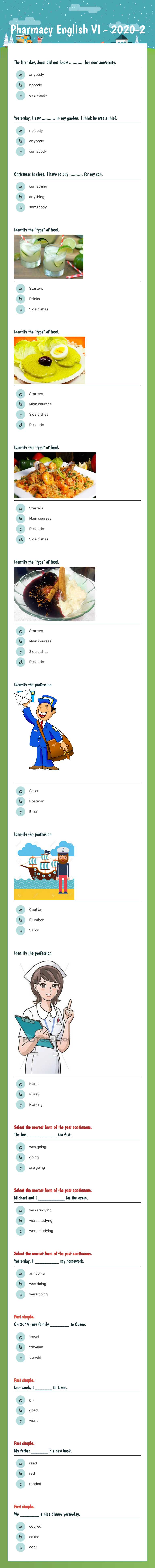 Pharmacy  English VI - 2020-2 worksheet preview image