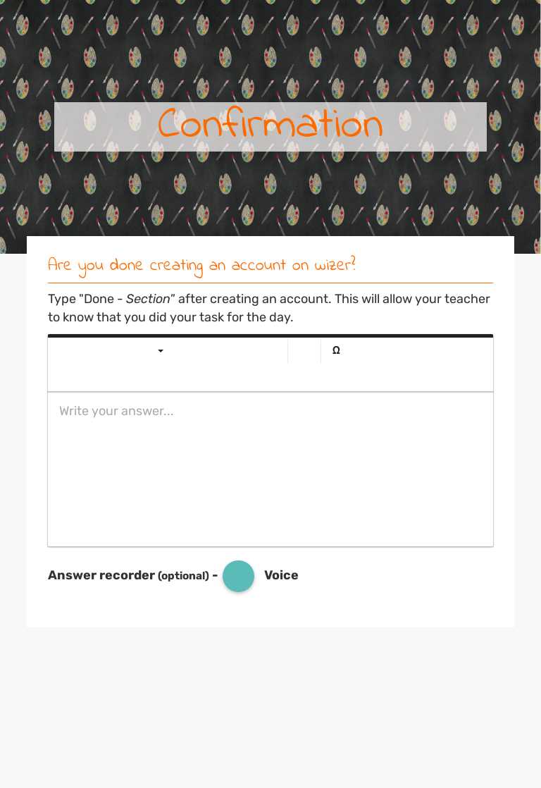 Confirmation worksheet preview image