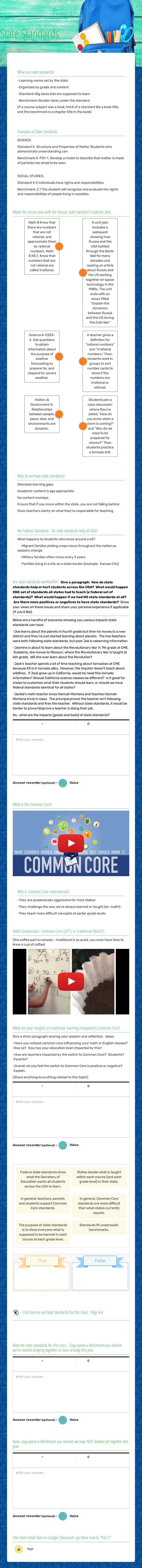 State Standards Grade 9 worksheet preview
