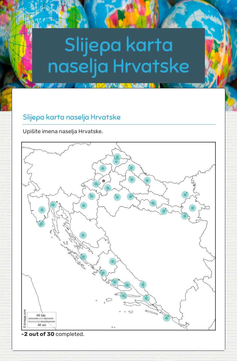 Slijepa karta naselja Hrvatske worksheet preview image