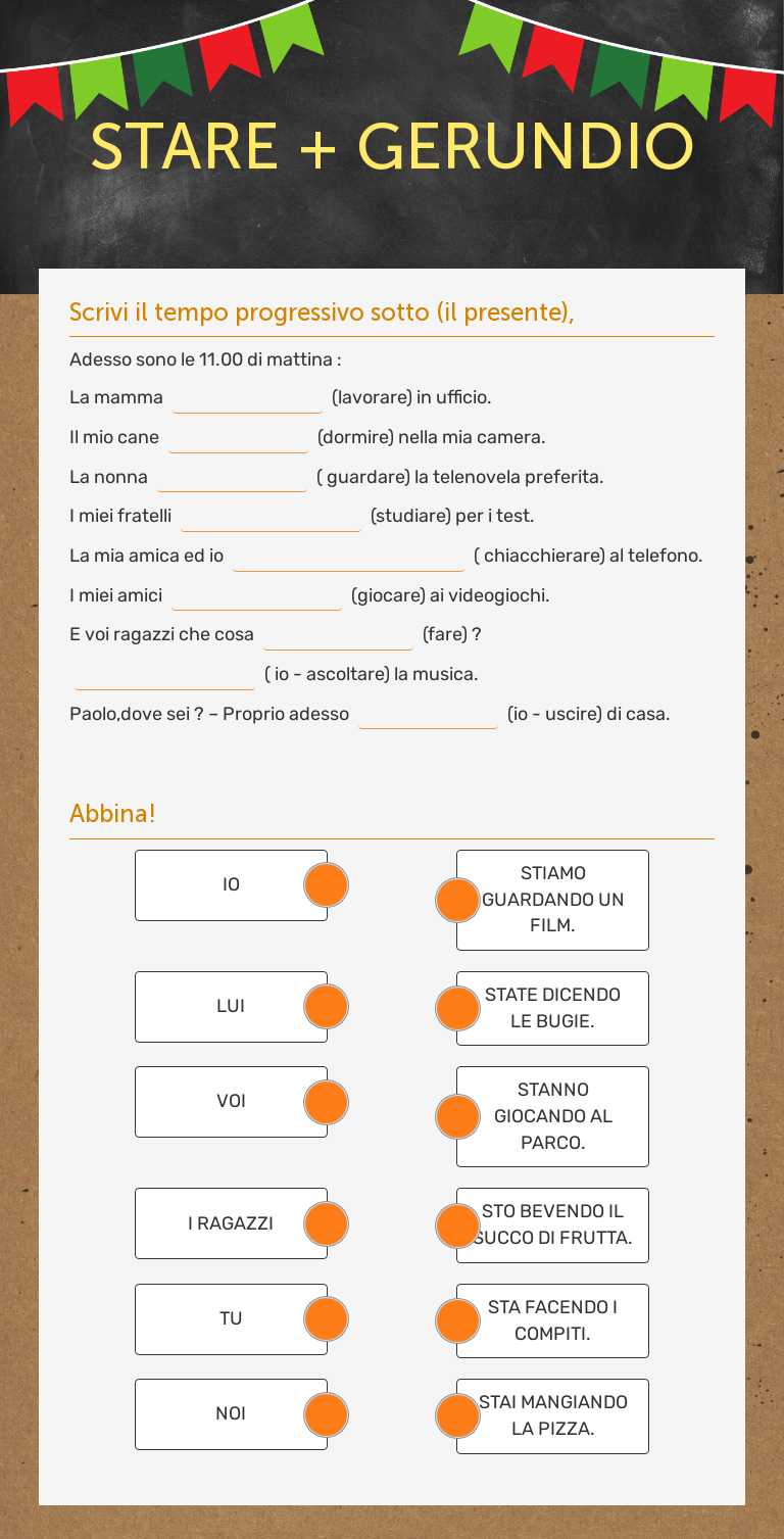 STARE + GERUNDIO worksheet preview image