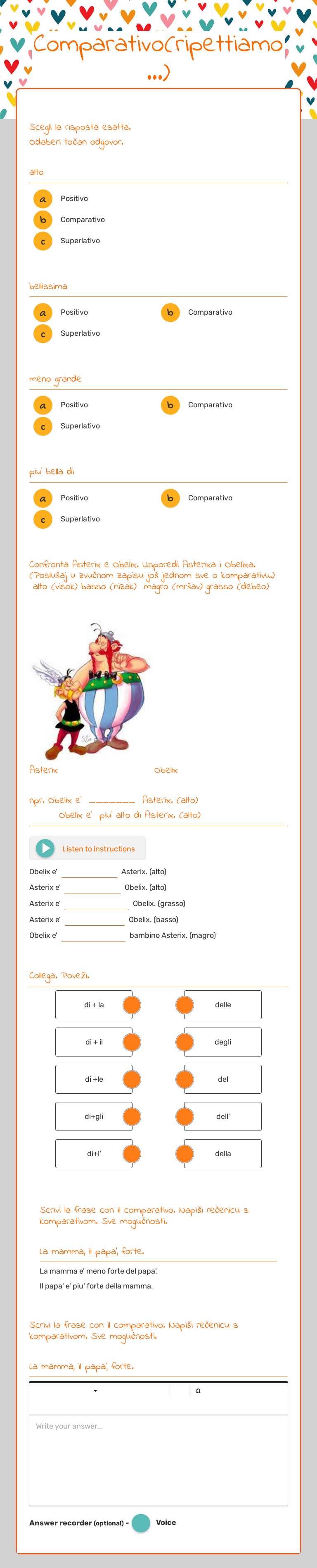 Comparativo(ripettiamo...) Grade 6 worksheet preview