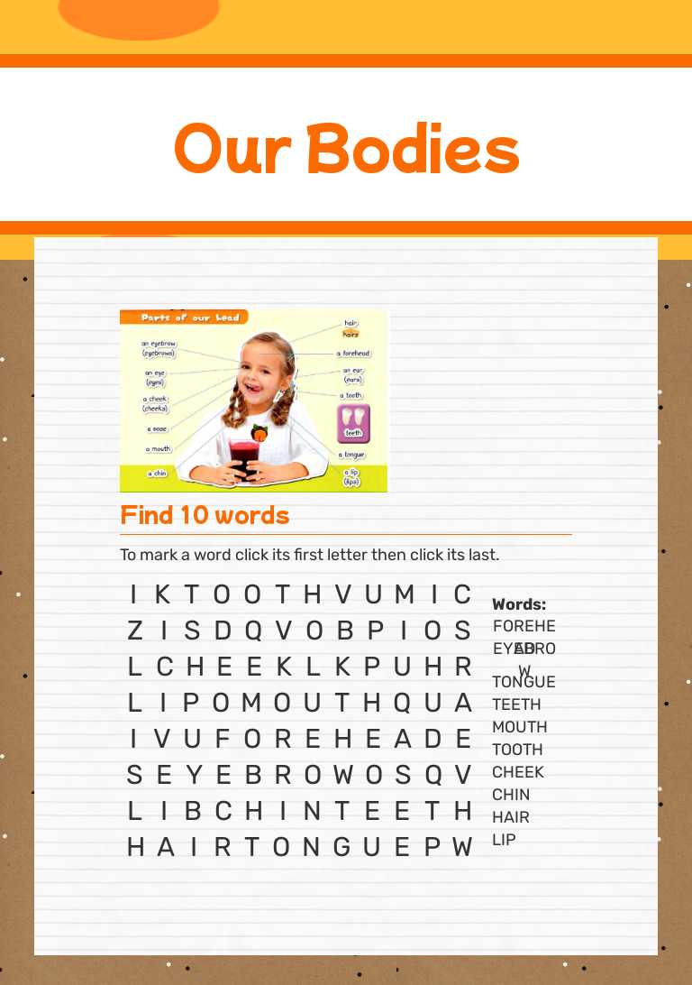 Our Bodies worksheet preview image