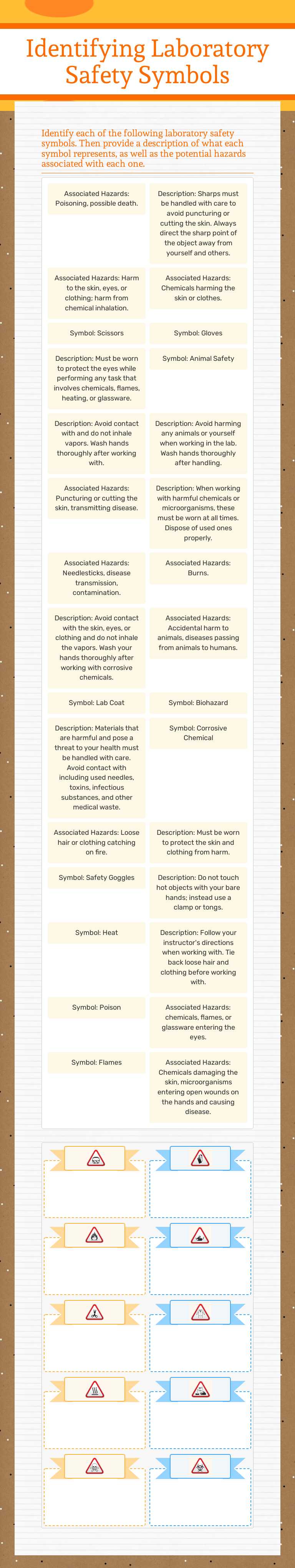 Identifying Laboratory
Safety Symbols worksheet preview image