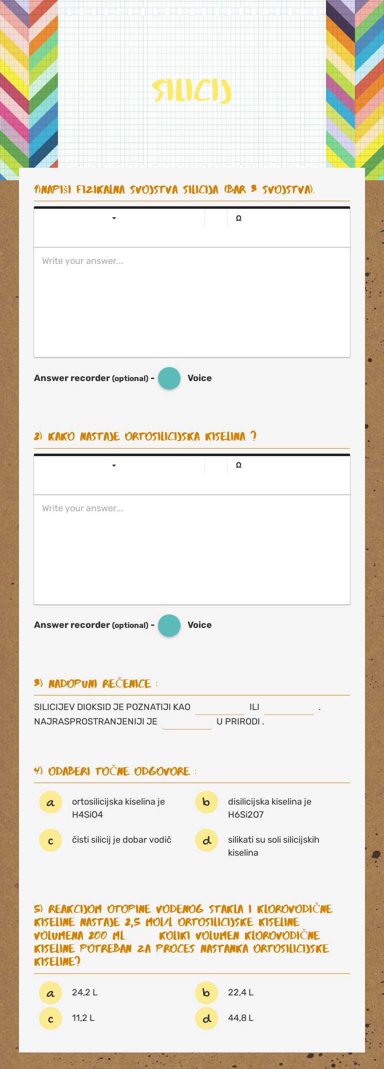 SILICIJ worksheet preview image