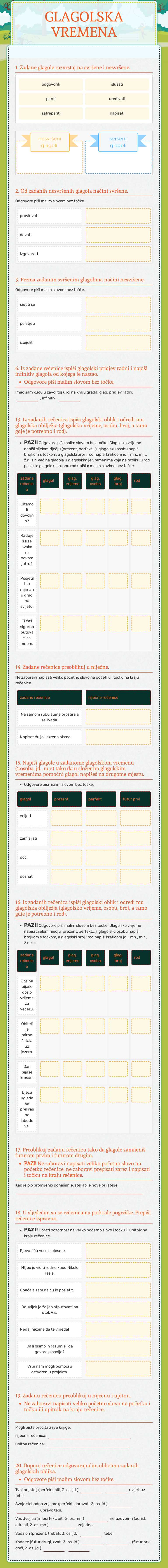 GLAGOLSKA VREMENA worksheet preview image