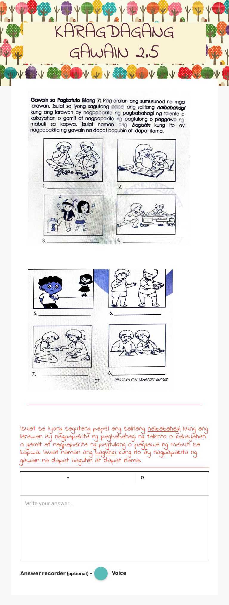 KARAGDAGANG GAWAIN 2.5 worksheet preview image