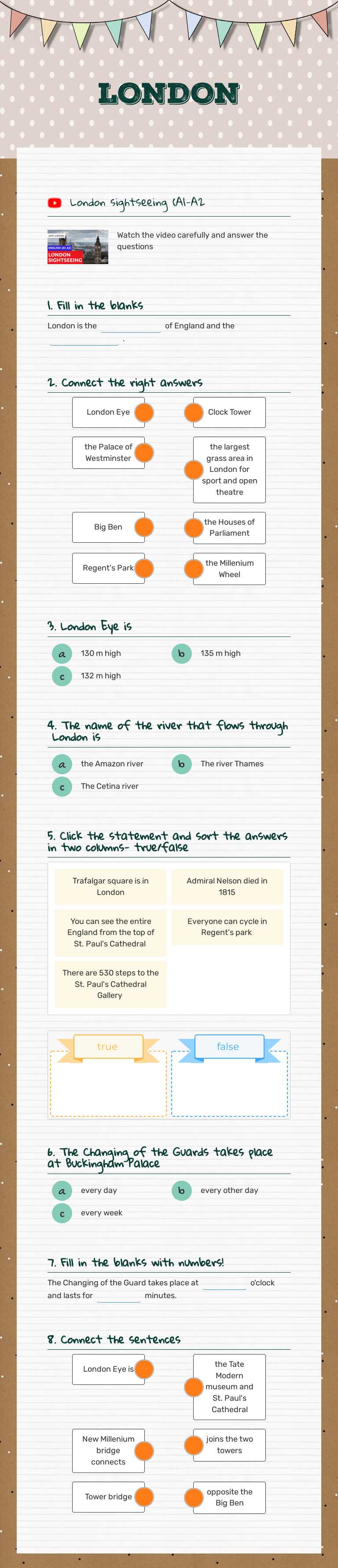 LONDON Grade 6 worksheet preview
