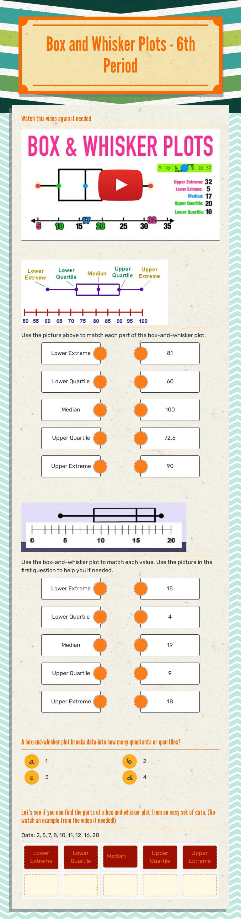 Box and Whisker Plots - 6th Period by Amy Feezor | Interactive ...
