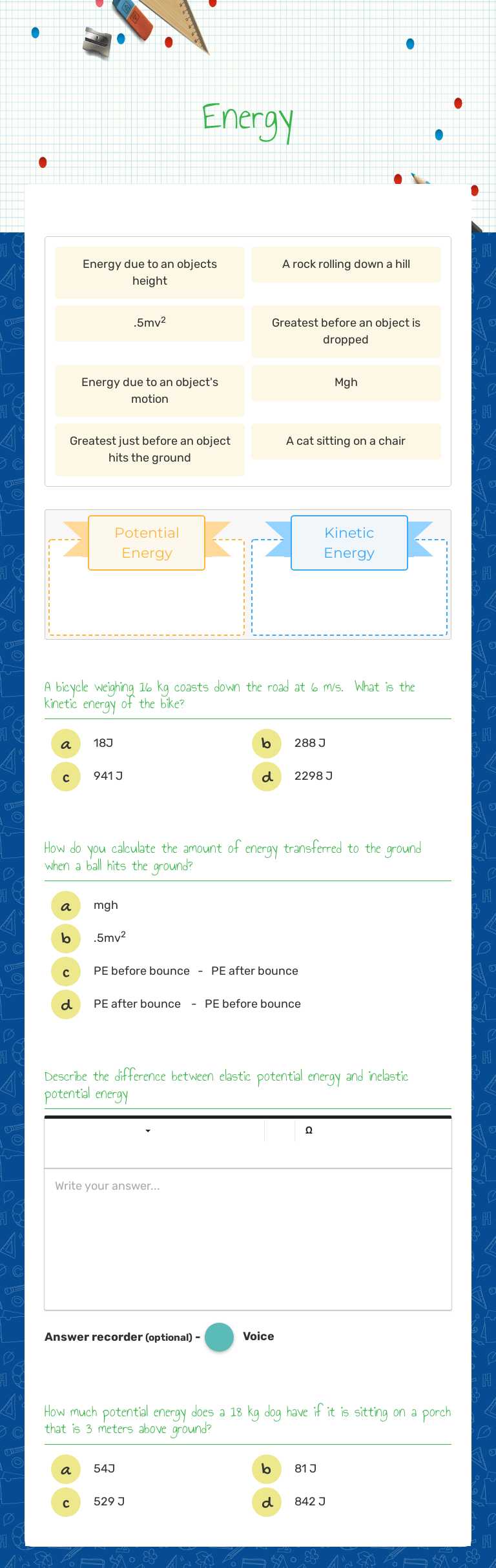 2023 Energy Checkpoint Questions Grade 10 worksheet preview