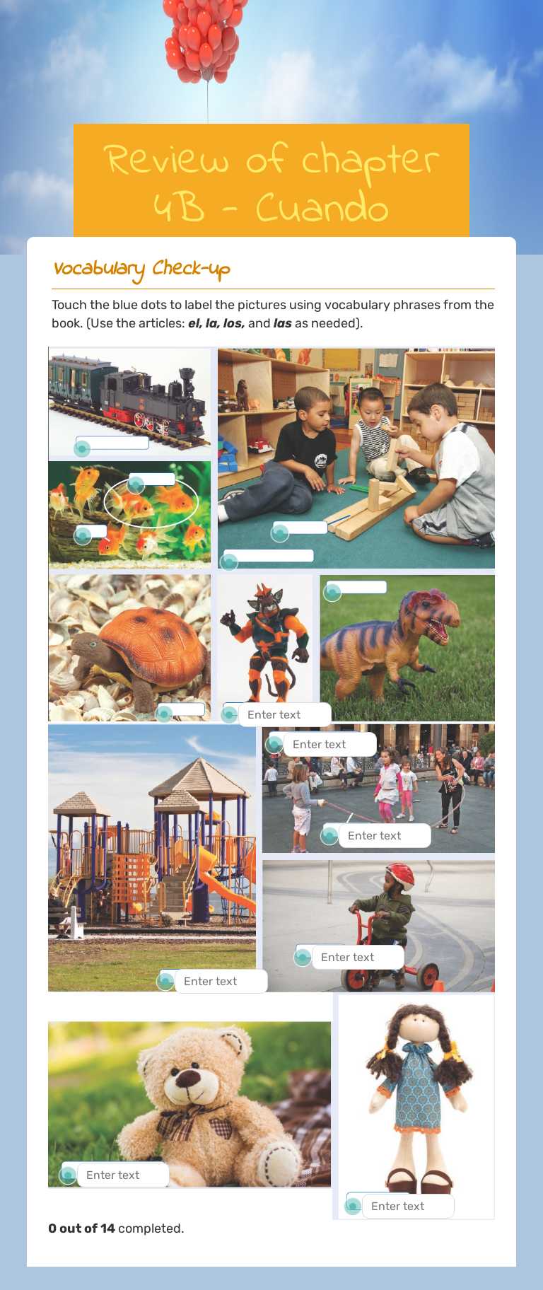 2nd Block - Review of chapter 4A - Cuando éramos niños worksheet preview image