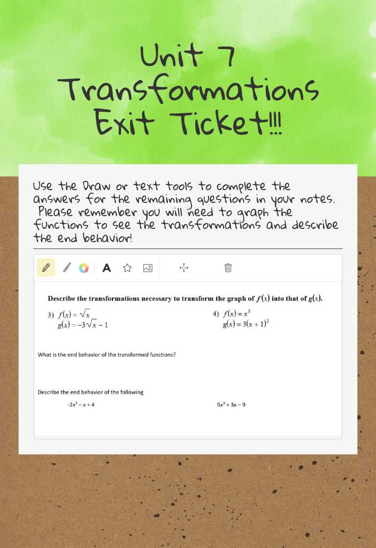 Unit 7 Transformations Exit Ticket!!! by Jill Lowman | Interactive ...