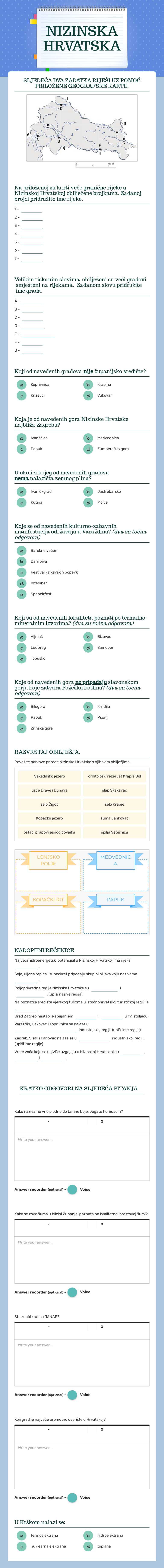 NIZINSKA HRVATSKA worksheet preview image