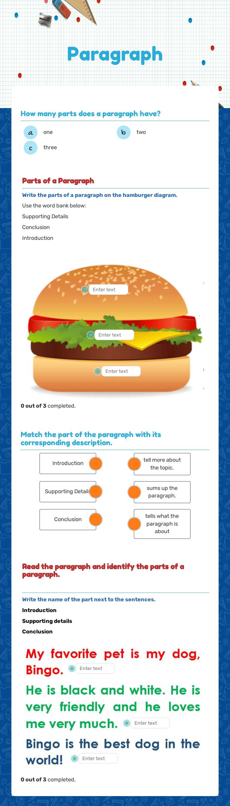 Paragraph Grade 3 worksheet preview