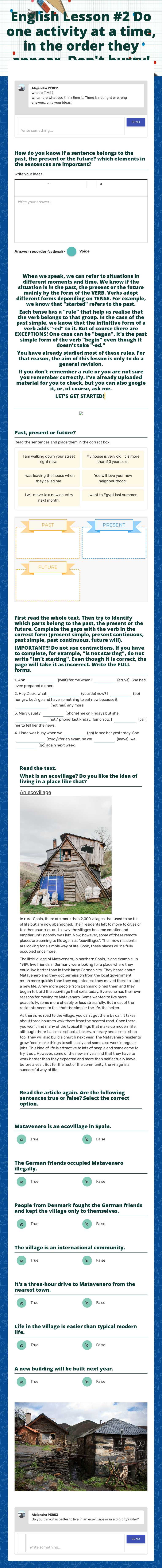 English Lesson #2
Do one activity at a time, in the order they appear. Don't hurry! worksheet preview image