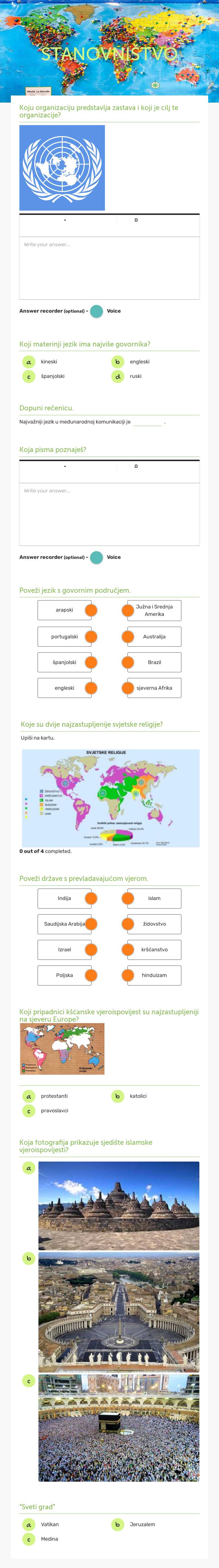 STANOVNIŠTVO worksheet preview image
